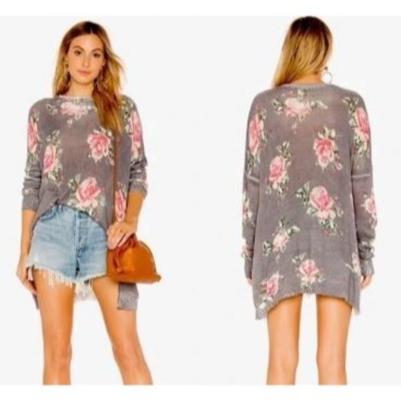 Show Me Your Mumu Lightweight Oversized Floral Knit Bonfire Sweater Size Small - Picture 1 of 7